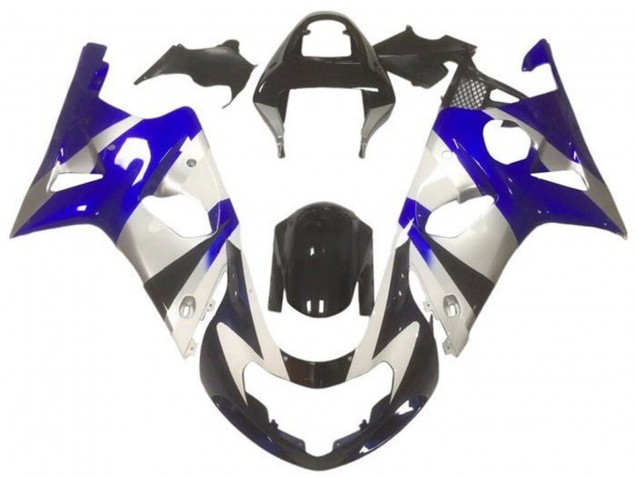 2000-2002 Suzuki GSXR1000 Motorcycle Fairings - Silver Blue Glossy Black UK Manufacturers
