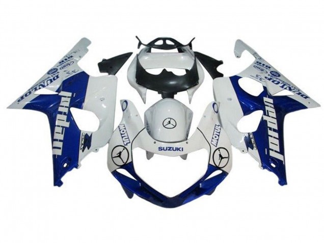 2000-2002 Suzuki GSXR1000 Motorcycle Fairings - White Blue Jordan Dunlop UK Manufacturers