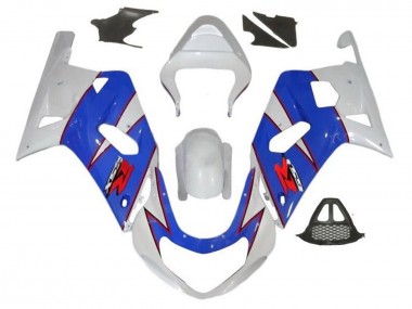 2000-2002 Suzuki GSXR1000 Motorcycle Fairings - White Blue Red Pinstripe UK Manufacturers