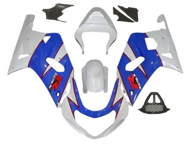 2000-2002 Suzuki GSXR1000 Motorcycle Fairings - White Blue Red Pinstripe UK Manufacturers