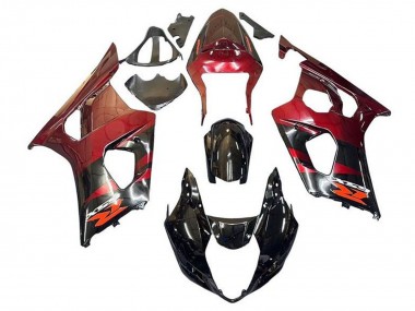 2003-2004 Suzuki GSXR 1000 Motorcycle Fairings - Red Glossy Black UK Manufacturers