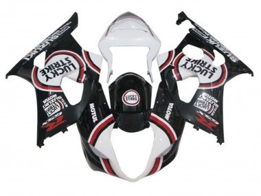 2003-2004 Suzuki GSXR 1000 Motorcycle Fairings - White Black Red Lucky Strike UK Manufacturers