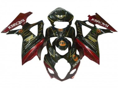2005-2006 Suzuki GSXR 1000 Motorcycle Fairings - Black Red Gold BACARDI UK Manufacturers