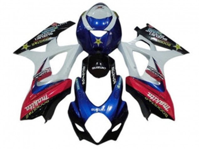 2007-2008 Suzuki GSXR 1000 Motorcycle Fairings - White Blue Red Black Makita UK Manufacturers