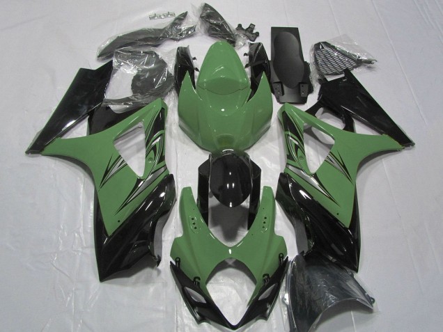 2007-2008 Suzuki GSXR 1000 Motorcycle Fairing - Green Glossy Black UK Manufacturers