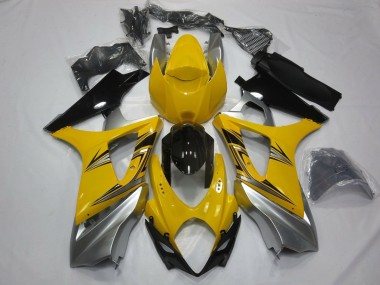 2007-2008 Suzuki GSXR 1000 Motorcycle Fairings - Yellow Silver Black UK Manufacturers