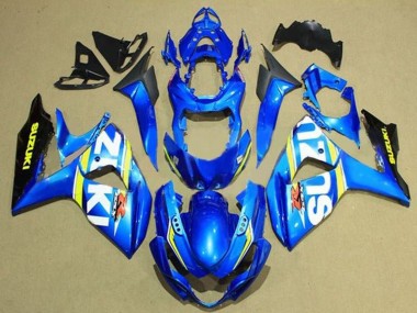 2009-2016 Suzuki GSXR 1000 Motorcycle Fairings - Blue White Yellow Stripe Black UK Manufacturers