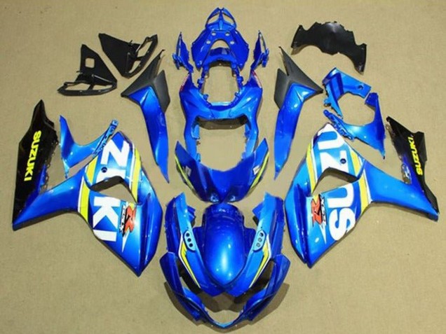 2009-2016 Suzuki GSXR 1000 Motorcycle Fairings - Blue White Yellow Stripe Black UK Manufacturers