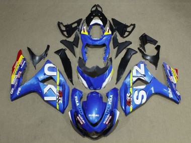 2009-2016 Suzuki GSXR 1000 Motorcycle Fairings - Blue White Yellow Stripe UK Manufacturers