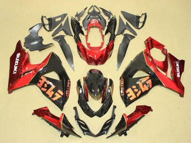 2009-2016 Suzuki GSXR 1000 Motorcycle Fairing Kits - Red Black UK Manufacturers