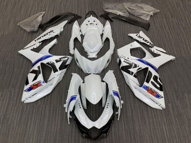 2009-2016 Suzuki GSXR 1000 Bike Fairings - White Blue Stripe UK Manufacturers