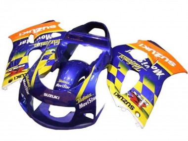 1996-2000 Suzuki GSXR 600 / GSXR 750 Motorcycle Fairings - Blue Orange Yellow Telefonica MoviStar UK Manufacturers