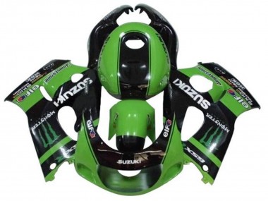 1996-2000 Suzuki GSXR 600 / GSXR 750 Motorcycle Fairings - Green Black Monster UK Manufacturers