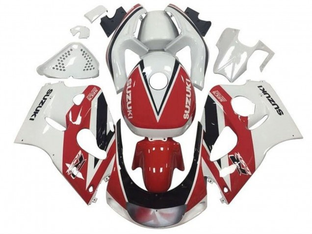 1996-2000 Suzuki GSXR 600 / GSXR 750 Motorcycle Fairings - Red White Black Stripe UK Manufacturers