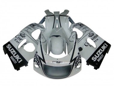 1996-2000 Suzuki GSXR 600 / GSXR 750 Motorcycle Fairings - White Black Tribal Corona UK Manufacturers