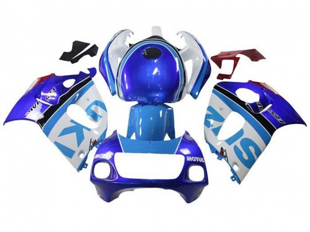 1996-2000 Suzuki GSXR 600 / GSXR 750 Motorcycle Fairings - White Blue Stripe UK Manufacturers