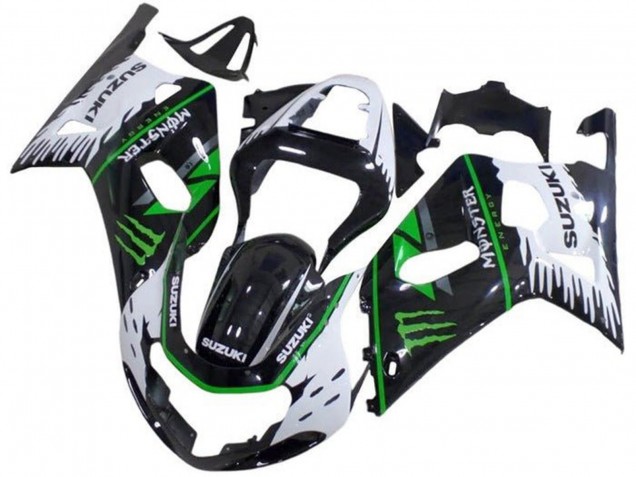 2001-2003 Suzuki GSXR 600 / GSXR 750 Motorcycle Fairings - White Black Green Monster UK Manufacturers