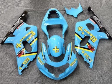 2001-2003 Suzuki GSXR 600 / GSXR 750 Motorcycle Fairings - Light Blue Yellow Black Black Rizla UK Manufacturers