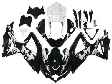 2008-2010 Suzuki GSXR 600 / GSXR 750 Motorcycle Fairings - White Glossy Black Leyla UK Manufacturers