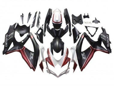 2008-2010 Suzuki GSXR 600 / GSXR 750 Motorcycle Fairings - White Red Matte Black UK Manufacturers