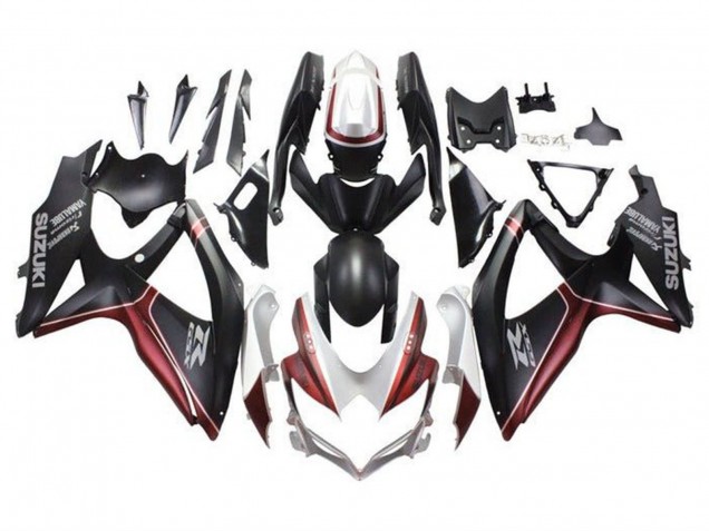 2008-2010 Suzuki GSXR 600 / GSXR 750 Motorcycle Fairings - White Red Matte Black UK Manufacturers