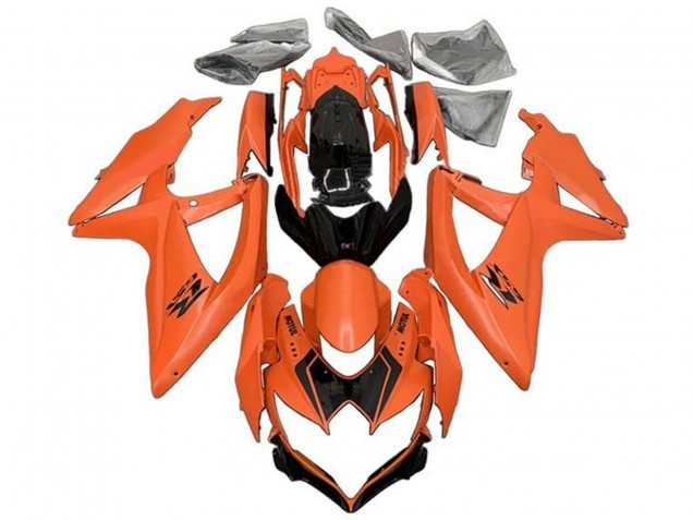 2008-2010 Suzuki GSXR 600 / GSXR 750 Motorcycle Fairings - Orange Glossy Black UK Manufacturers