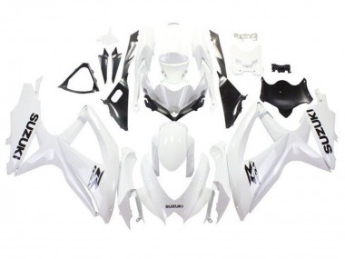 2008-2010 Suzuki GSXR 600 / GSXR 750 Motorcycle Fairings - White Black UK Manufacturers