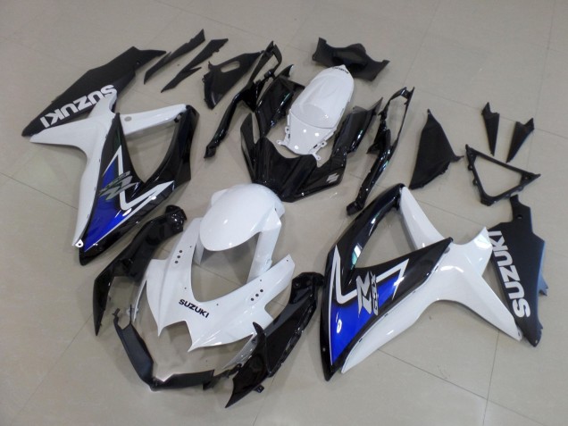 2008-2010 Suzuki GSXR 600 / GSXR 750 Motorcycle Fairings - White Blue Glossy Black UK Manufacturers