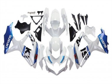 2008-2010 Suzuki GSXR 600 / GSXR 750 Motorcycle Fairings - White Blue Stripe UK Manufacturers