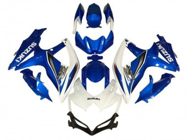 2008-2010 Suzuki GSXR 600 / GSXR 750 Motorcycle Fairings - White Blue Silver UK Manufacturers