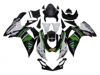 2011-2024 Suzuki GSXR 600 / GSXR 750 Motorcycle Fairings - White Green Black Monster 46 UK Manufacturers