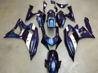 2021-2024 Yamaha YZF R7 Motorcycle Fairings - Chameleon Blue Purple White UK Manufacturers