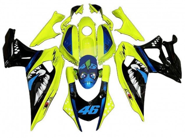 2021-2024 Yamaha YZF R7 Motorcycle Fairings - Yellow Black Shark UK Manufacturers