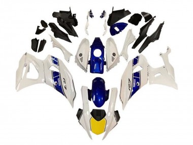 2021-2024 Yamaha YZF R7 Motorcycle Fairings - White Yellow Blue Stripe UK Manufacturers