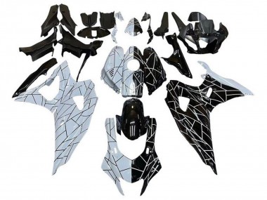 2021-2024 Yamaha YZF R7 Motorcycle Fairings - White Black Split Stripe UK Manufacturers