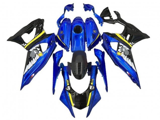 2021-2024 Yamaha YZF R7 Motorcycle Fairings - Blue Black Yellow Shark UK Manufacturers