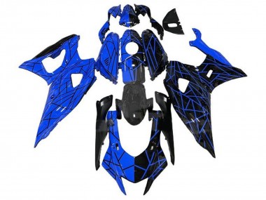 2021-2024 Yamaha YZF R7 Motorcycle Fairings - Blue Black Split Lines UK Manufacturers