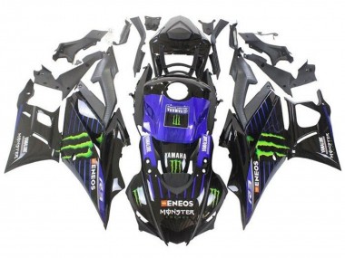 2019-2021 Yamaha YZF R3/R25 Motorcycle Fairings - Blue Glossy Black Green ENEOS Monster UK Manufacturers