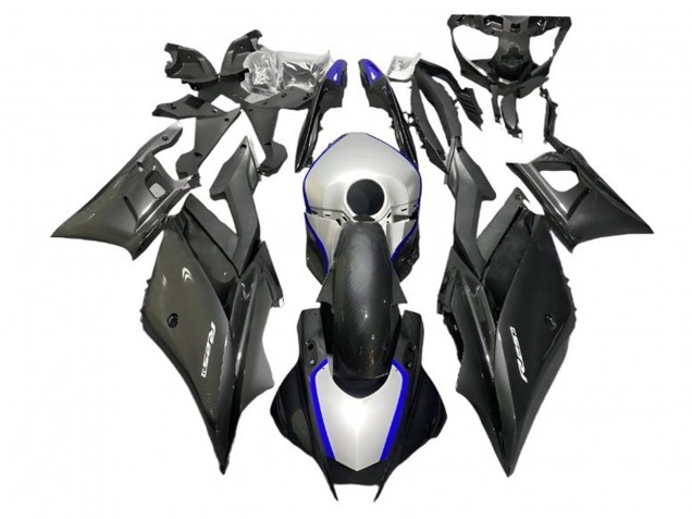 2022-2024 Yamaha YZF R3/R25 Motorcycle Fairings - Silver Blue Black Carbon Fiber Style UK Manufacturers