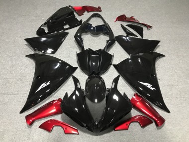 2009-2011 Yamaha YZF 1000 R1 Motorcycle Fairings - Glossy Black Red UK Manufacturers