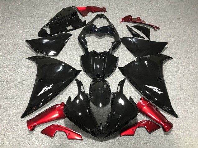 2009-2011 Yamaha YZF 1000 R1 Motorcycle Fairings - Glossy Black Red UK Manufacturers