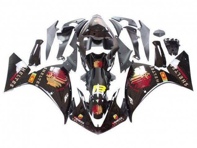 2009-2011 Yamaha YZF 1000 R1 Motorcycle Fairings - Glossy Black Red Yellow Sheltes UK Manufacturers
