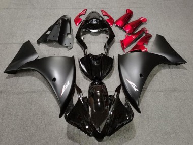 2009-2011 Yamaha YZF 1000 R1 Motorcycle Fairings - Glossy Black Matte Black Red UK Manufacturers