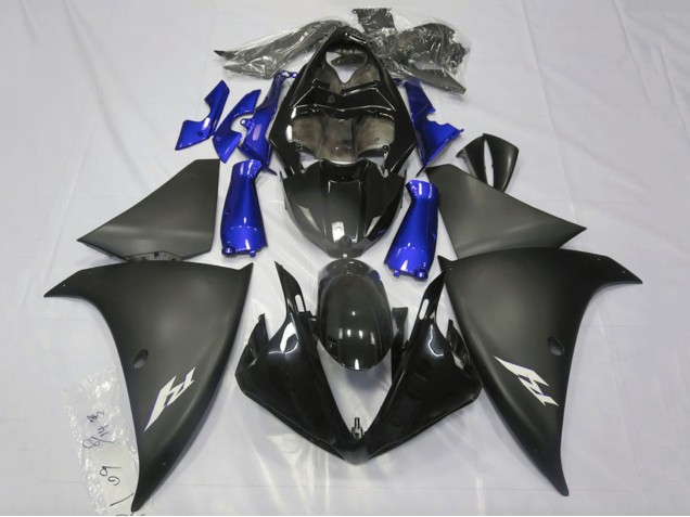 2009-2011 Yamaha YZF 1000 R1 Motorcycle Fairings - Glossy Black Matte Black Blue UK Manufacturers