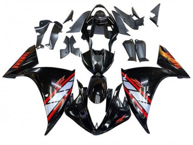 2009-2011 Yamaha YZF 1000 R1 Motorcycle Fairings - Glossy Black Silver Red Stripe UK Manufacturers