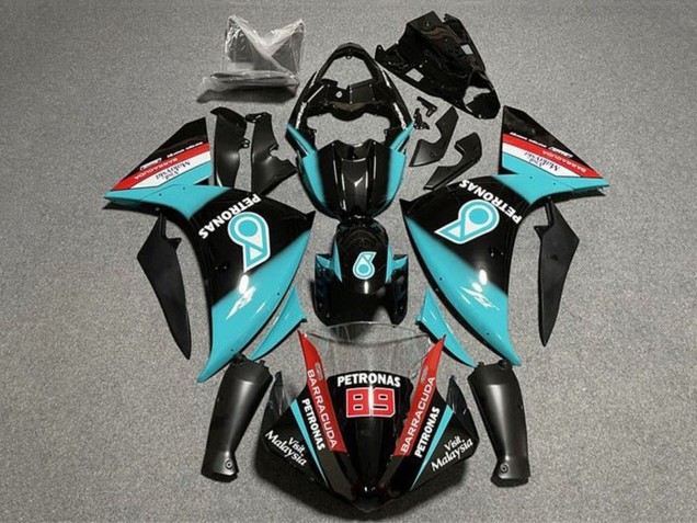 2009-2011 Yamaha YZF 1000 R1 Motorcycle Fairings - Glossy Black Light Blue Red Petronas UK Manufacturers