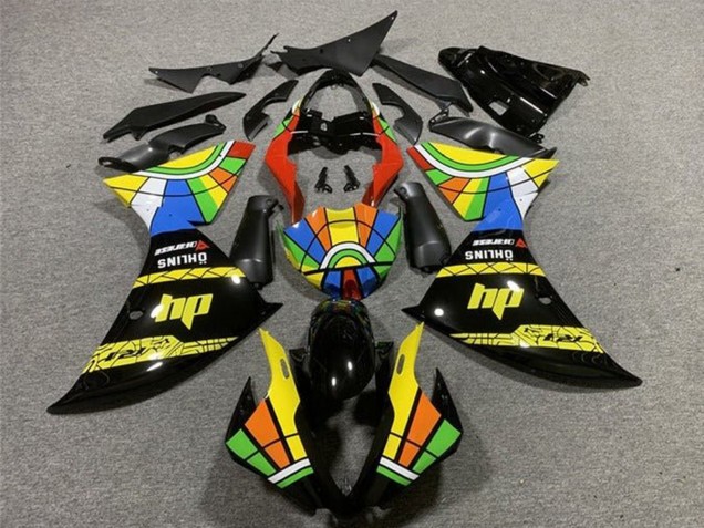 2009-2011 Yamaha YZF 1000 R1 Motorcycle Fairings - Black Yellow HP Color Wheel UK Manufacturers