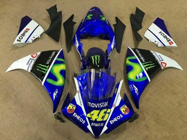 2009-2011 Yamaha YZF 1000 R1 Motorcycle Fairings - Blue White Black Green MoviStar Monster UK Manufacturers