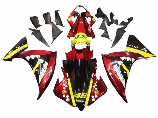 2009-2011 Yamaha YZF 1000 R1 Motorcycle Fairings - Red Yellow Black Shark UK Manufacturers