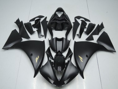 2009-2011 Yamaha YZF 1000 R1 Motorcycle Fairings - Matte Black Gold Decal UK Manufacturers